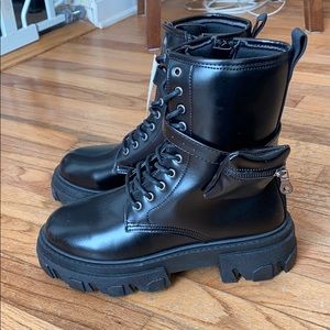 Chunky Lace Up Boots, Brand New